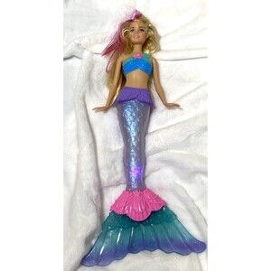 Mermaid Barbie Doll 14" Dreamtopia Light Up Tail Push Button Toy Pretend Play